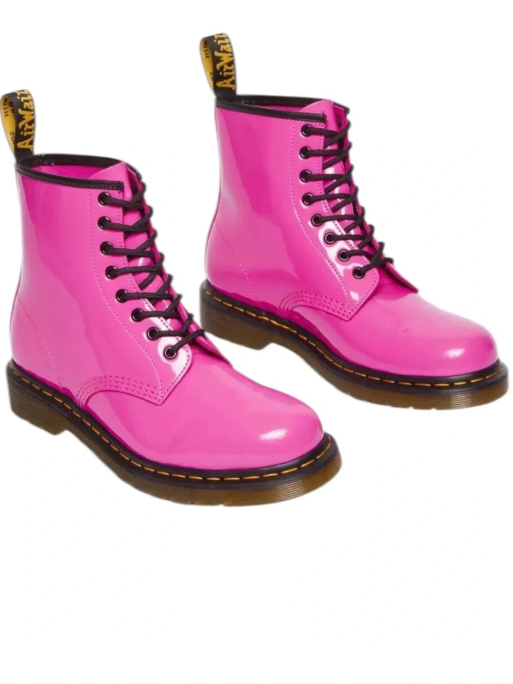 Dr. Martens 1460 Women's Patent Leather Lace Up Boots in Thrift Pink - Picture 3 of 13